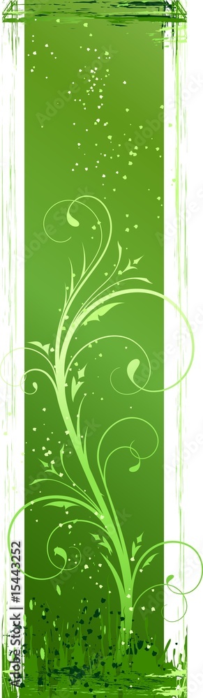 Abstract grunge banner with floral design elements Abstract grunge banner with floral design elements