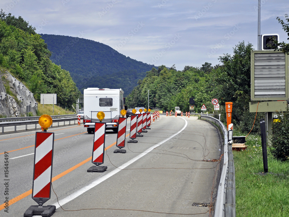 Naklejka premium Ärgernis Autobahnbaustelle