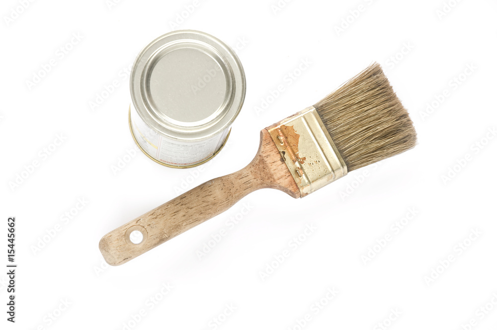 pennelo e barattolo di colore