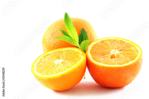 oranges and leaves of mint