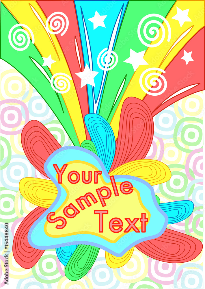 Brightly colored explosion with space for your own text