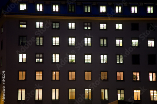 erleuchtete Fenster in Wiener Innenstadt, erster Bezirk