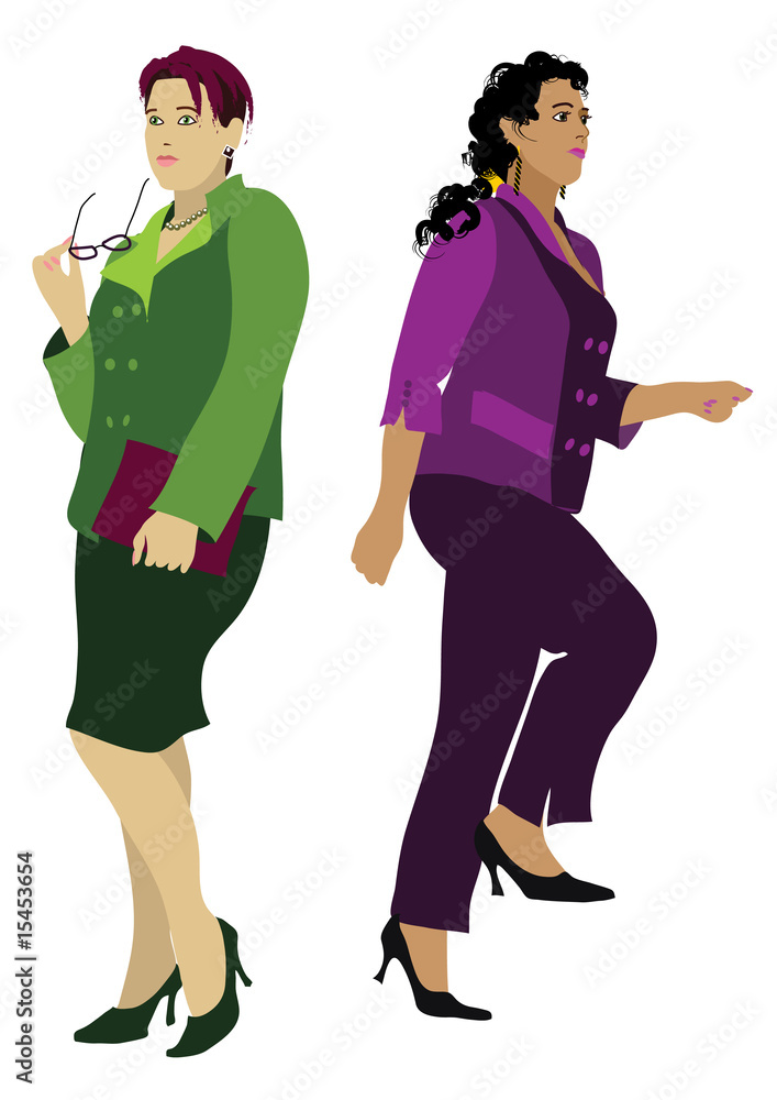 Business women on a white background Business women on a white background