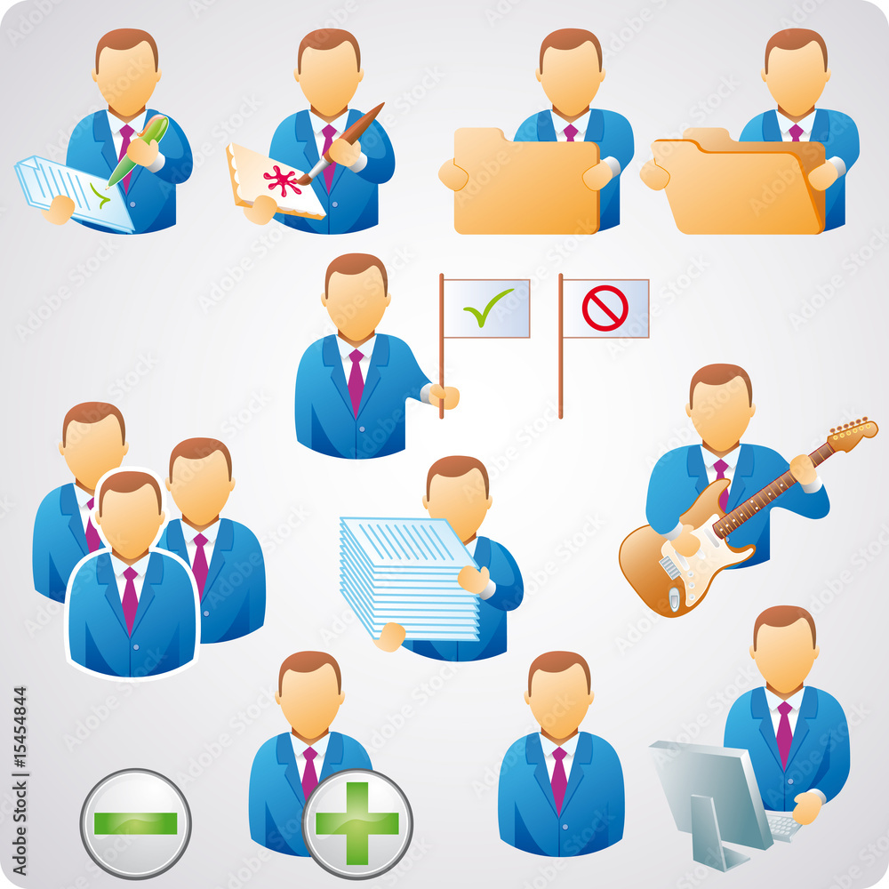 Set of users, good for web, business concepts and icons Set of users, good for web, business concepts and icons
