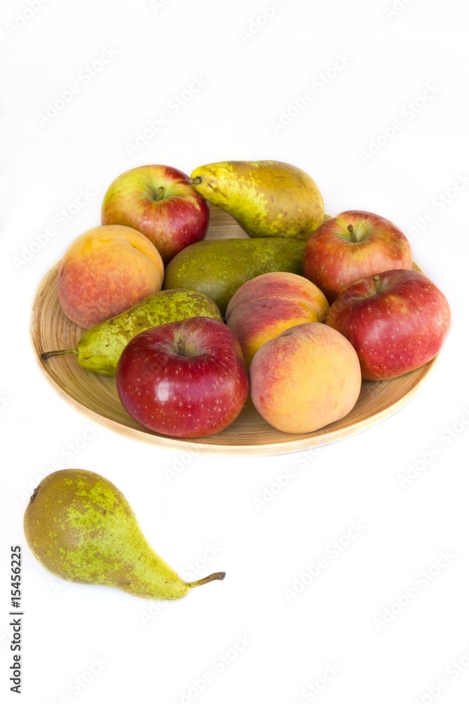 Bowl with fruits on a white background Bowl with fruits on a white background