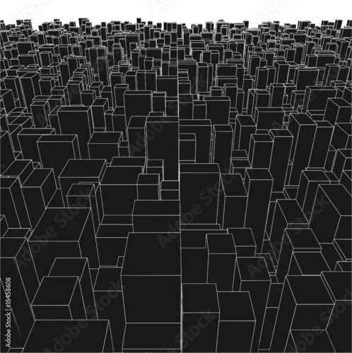 Abstract Urban City Boxes From Cube Vector 02