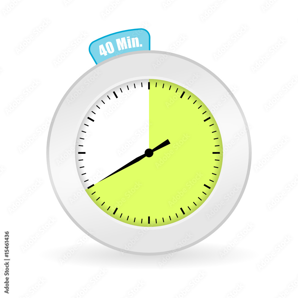 uhr mit 40 minuten Stock-Vektorgrafik | Adobe Stock