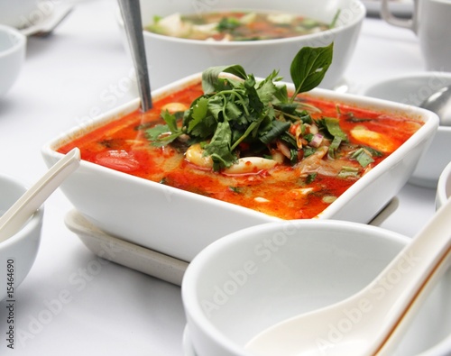 Bowl of tom yum soup