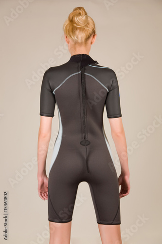 Female diving neoprene suit photo