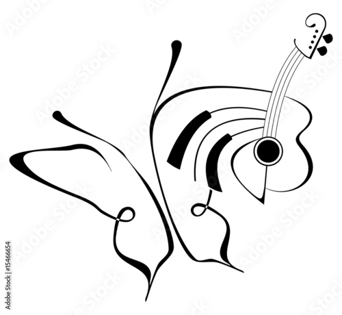 Butterfly music tattoo