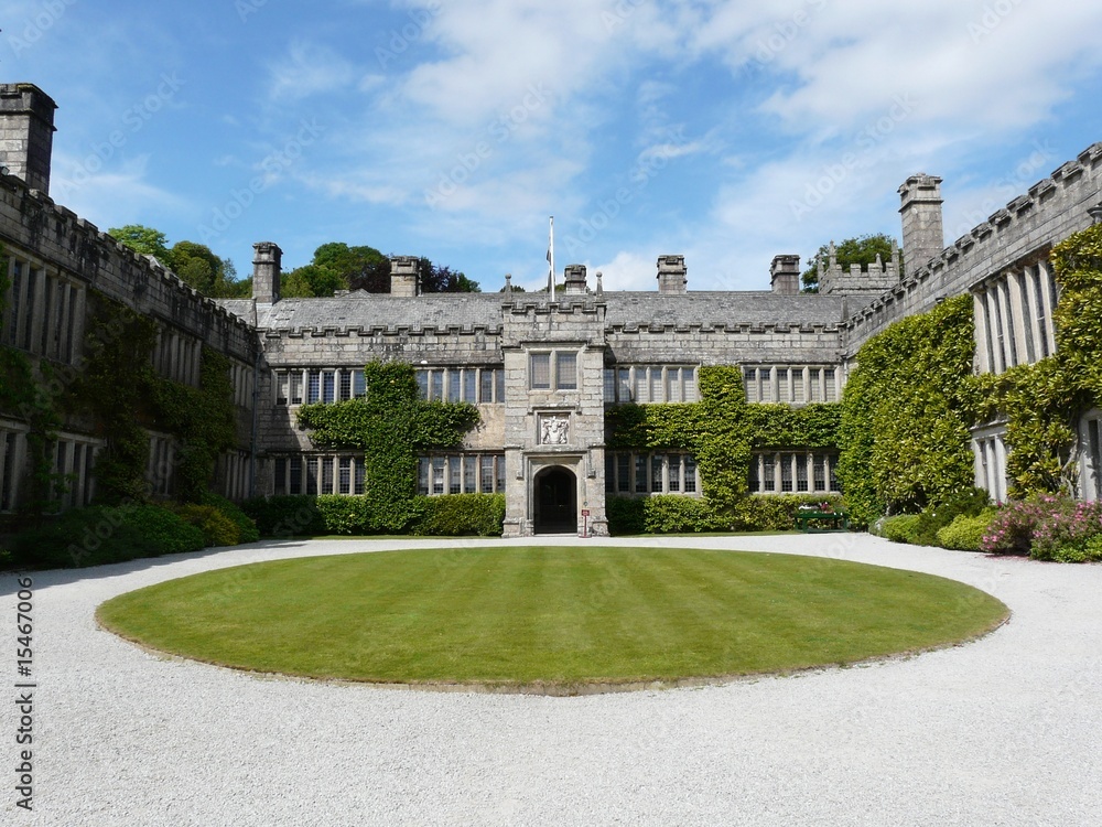 Main courtyard at Lanhydrock Castle in England