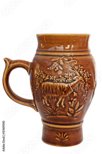 ornate ceramic mug isolated on white