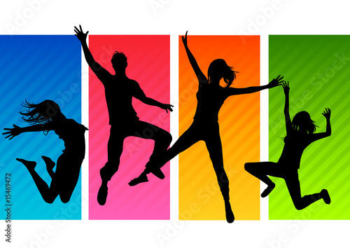 Jumping People Silhouettes