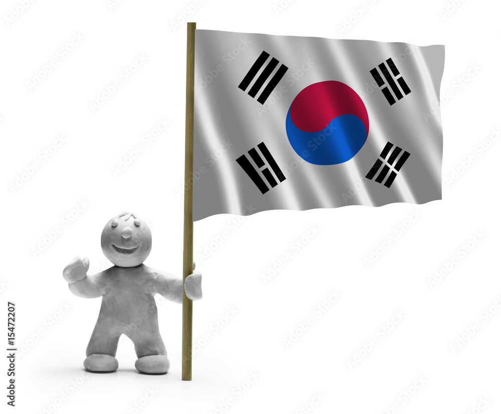 Naklejka premium süd korea flagge lachen