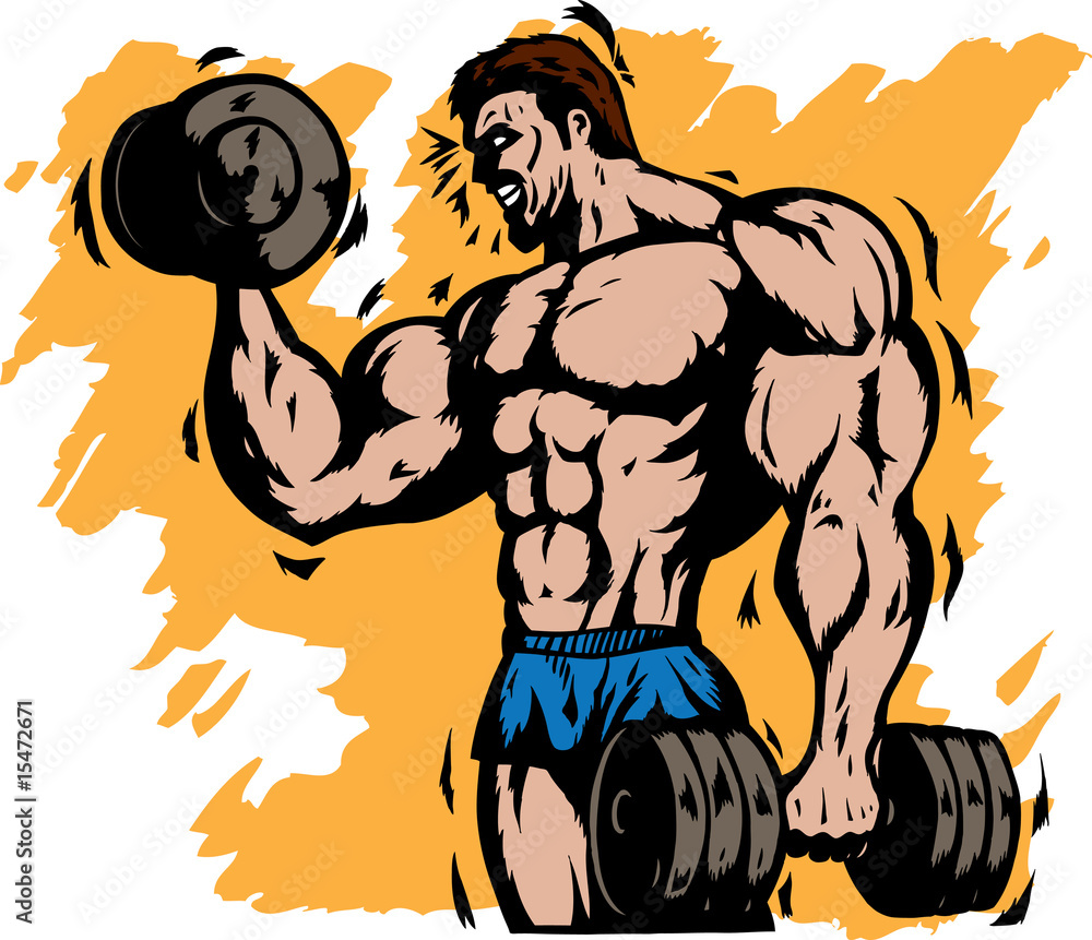 Fototapeta premium Stylized bodybuilder