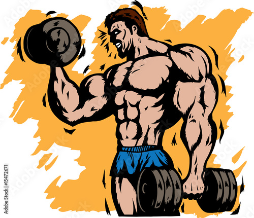 Stylized bodybuilder