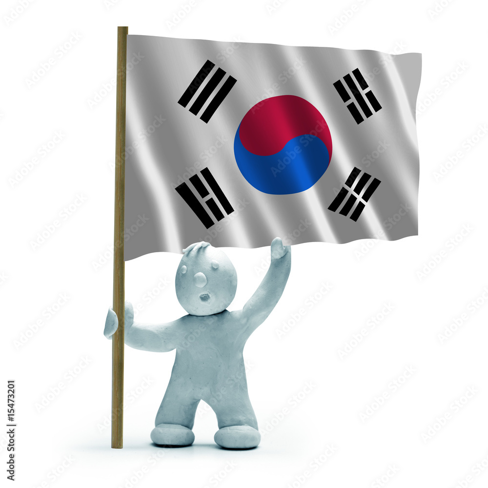 Fototapeta premium süd korea flagge staunen
