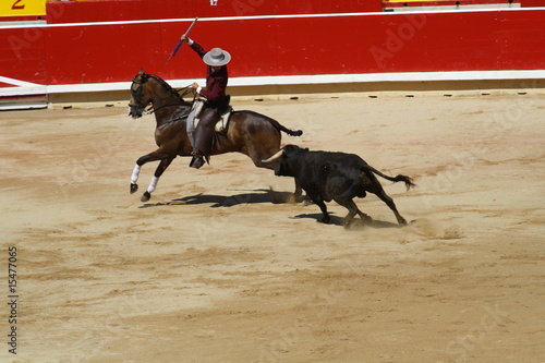 Corrida de rejones, San Fermin, Pamplona, Navarra.