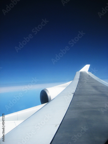 Looking out the airplane wing