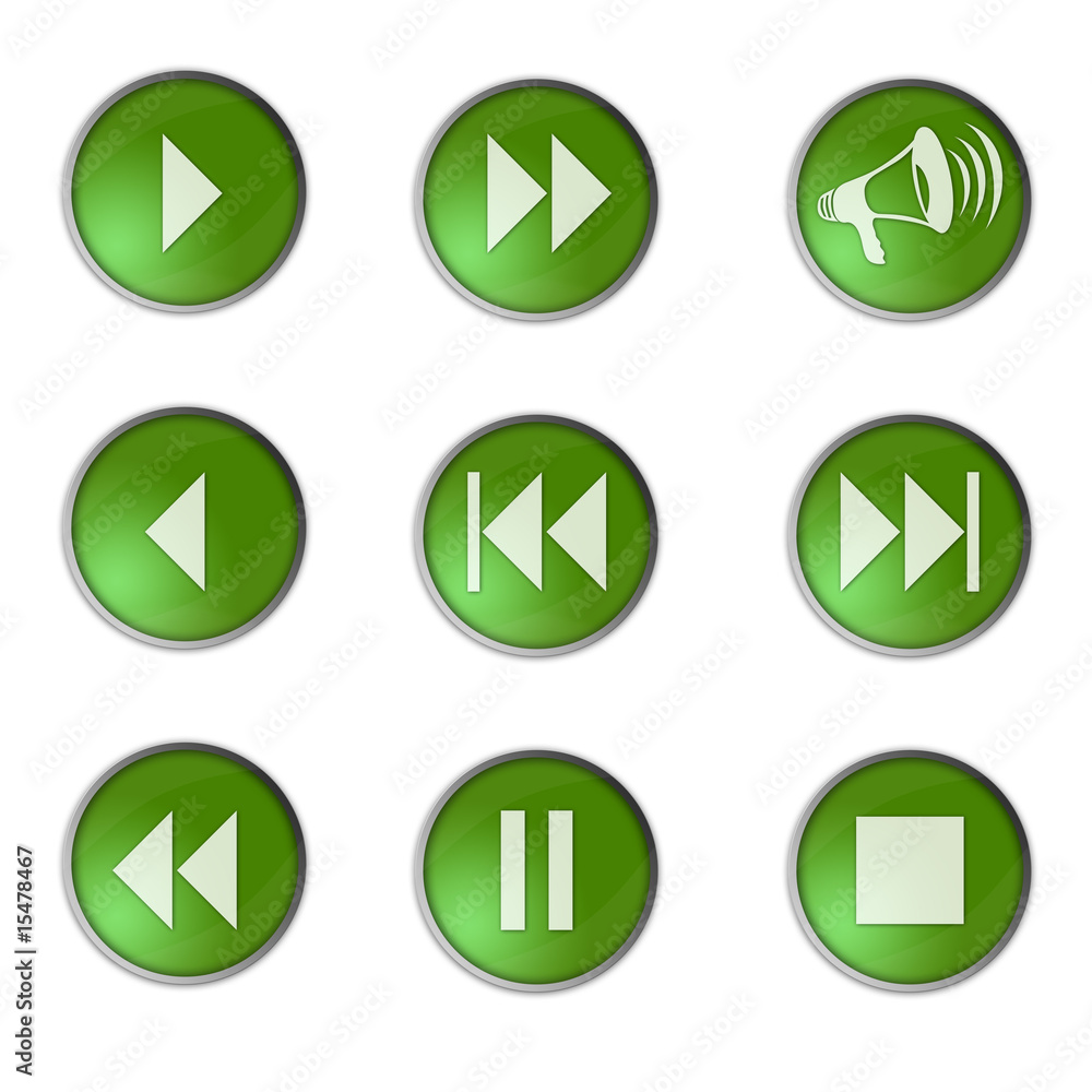 CD-Player symbols green CD-Player symbols green