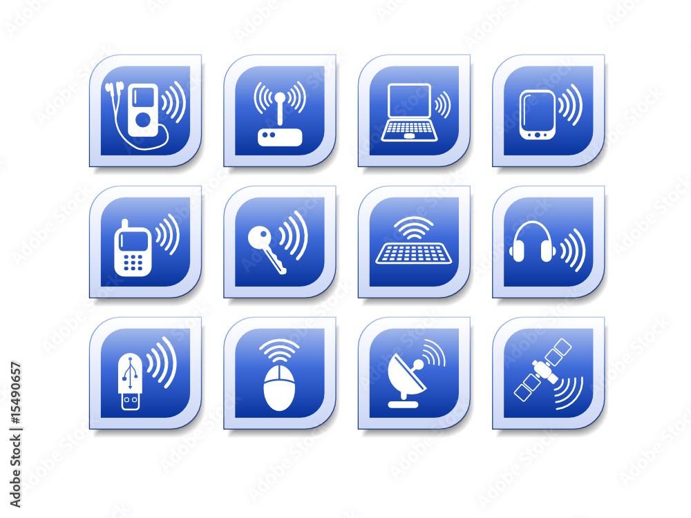 Wireless communications vector iconset Wireless communications vector iconset