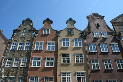 Facade of house in Gdansk Poland