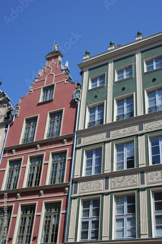 Facade of houses in Gdansk Poland