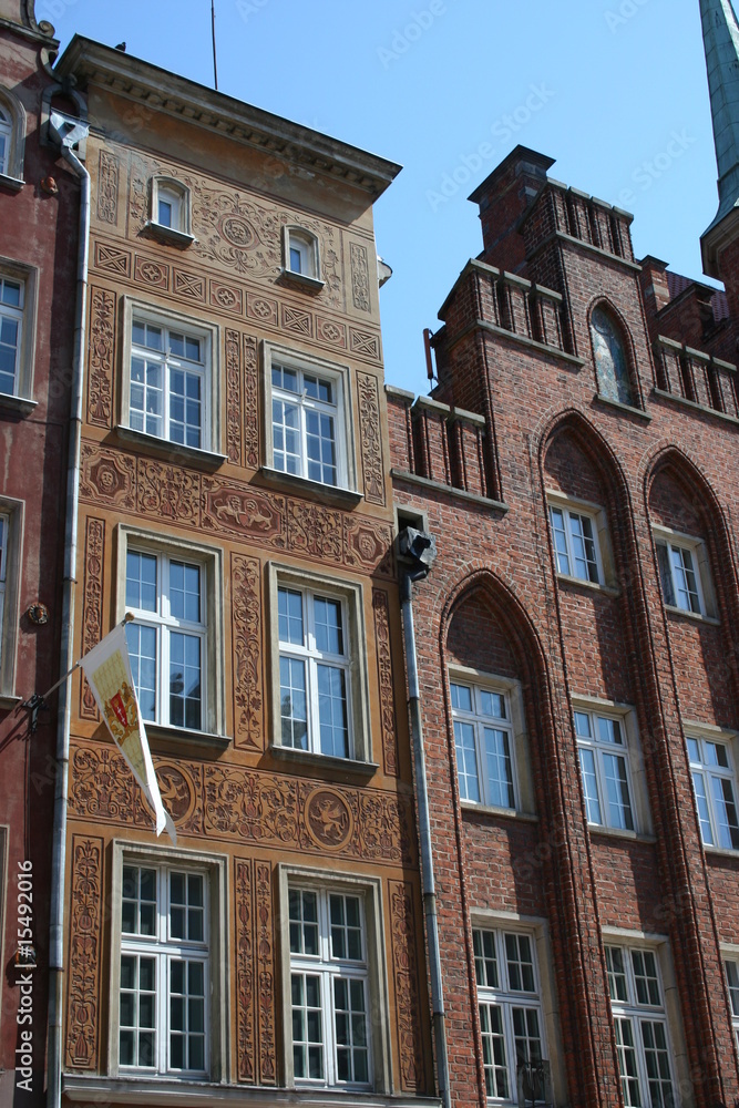 Facade of house in Gdansk Poland