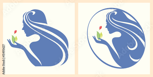 girl with a flower in a hand