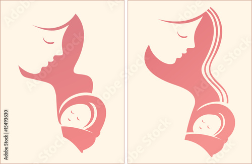 Mother with the baby on hands