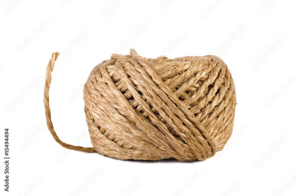 Clew of twine isolated over white background
