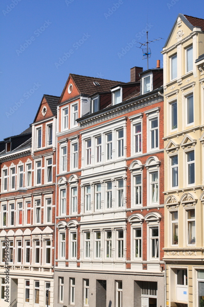 Wohnhaus, Hausfassade, Mietswohnungen,Kiel,Deutschland