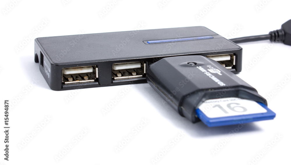 Black USB hub Black USB hub