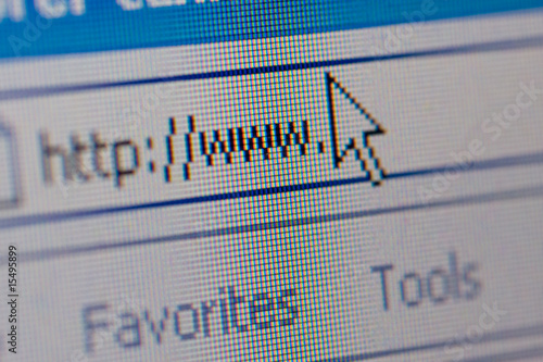 Closeup of internet url address
