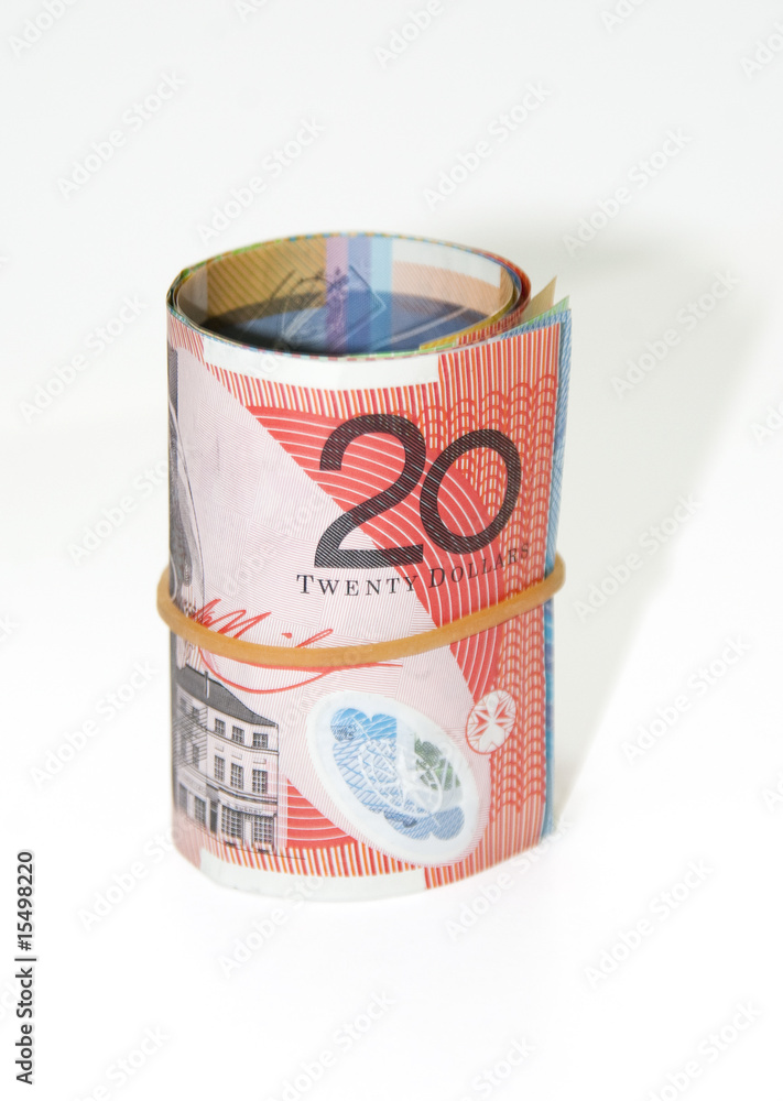 roll of twenty dollar notes roll of twenty dollar notes