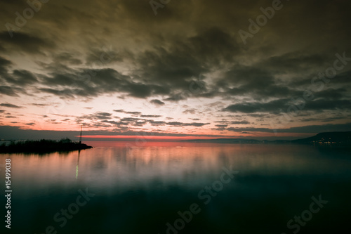 sunset over lake balaton