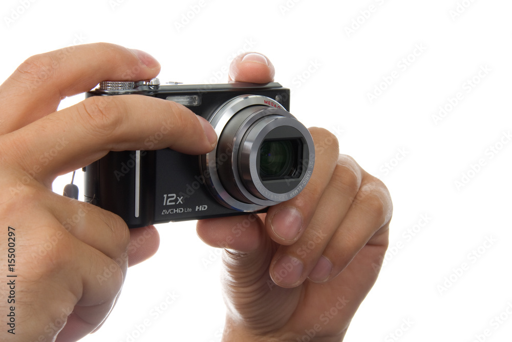 Hands with photo camera