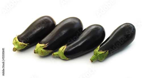 four eggplants isolated
