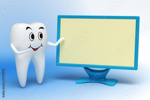 Tooth pointing to monitor