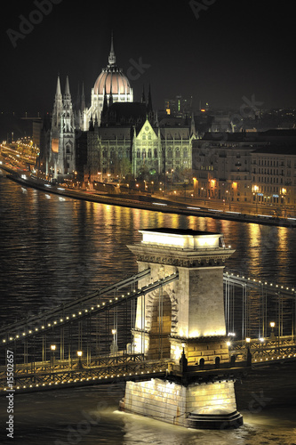The Chain Bridge and the Parliament in Budapest