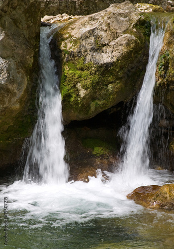 Cascades on mountain river