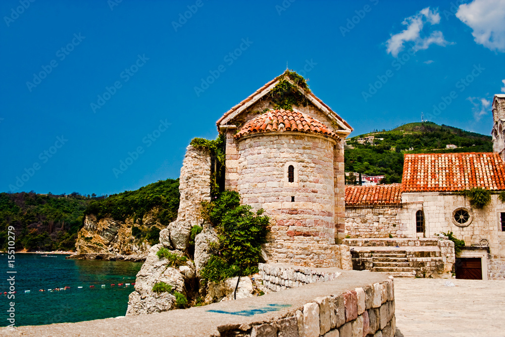 Fortification of old city in Budva, Montenegro