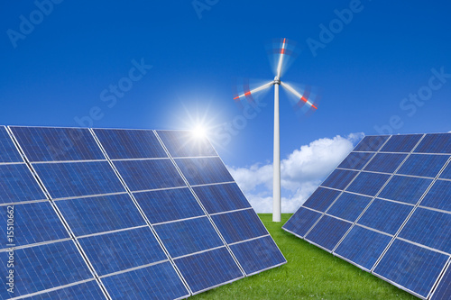 Solarzellen, Windrad