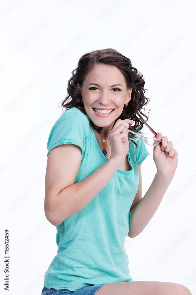 Young Beautiful Woman With Glasses Young Beautiful Woman With Glasses
