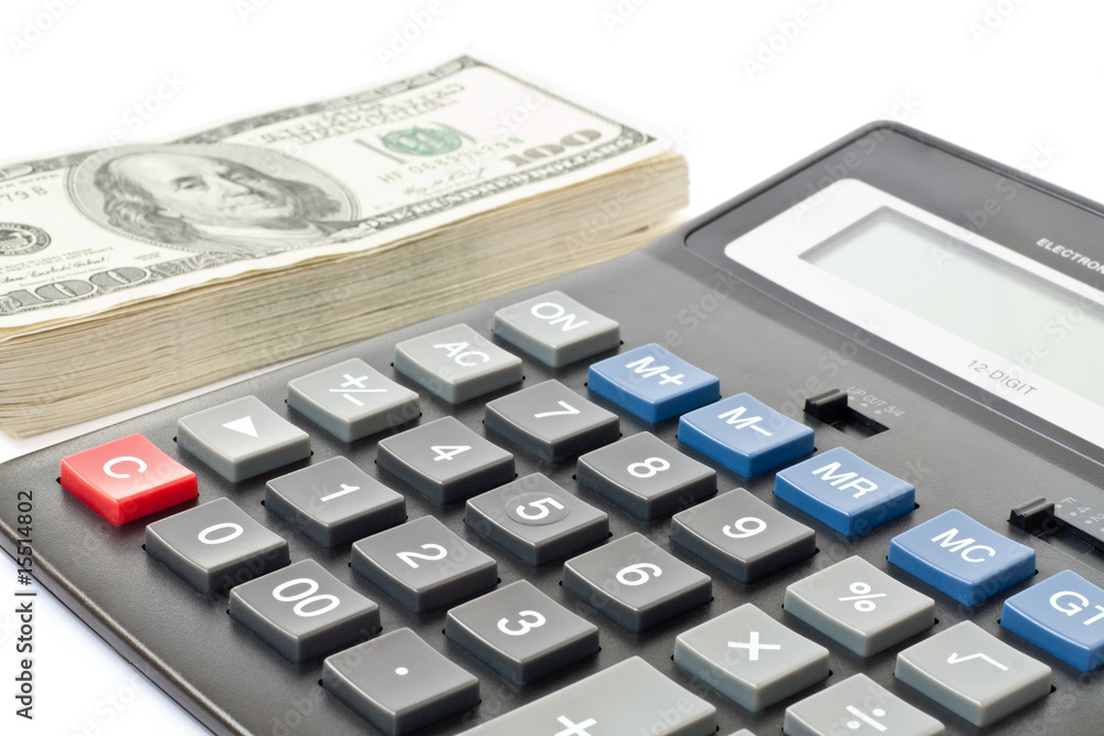finance concept. money with calculator finance concept. money with calculator