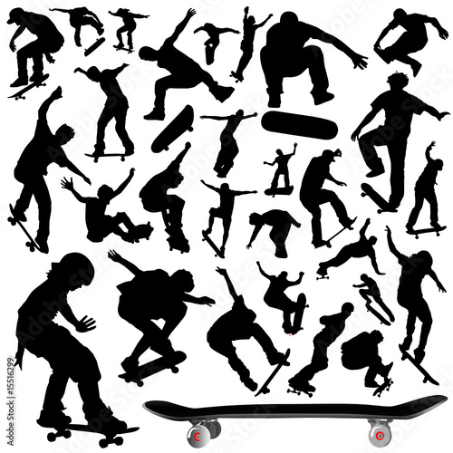 collection of skateboard vector