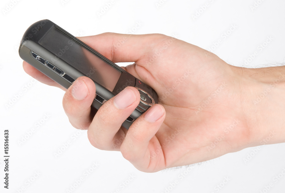 Mobile phone in man hand Mobile phone in man hand