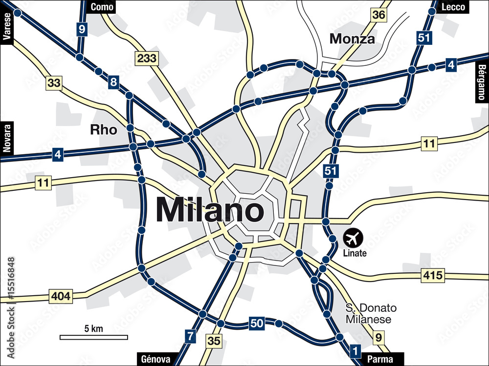 Stadtplan Mailand/Milano Stock-Foto | Adobe Stock