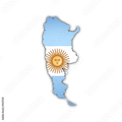 map of argentina with flag