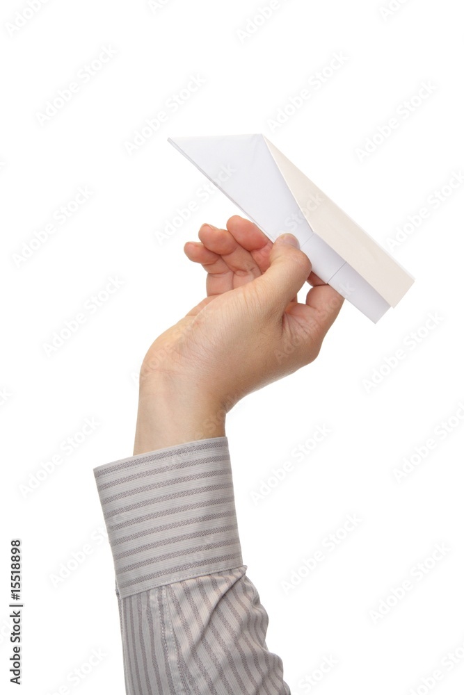 Man throwing a paper plane Man throwing a paper plane